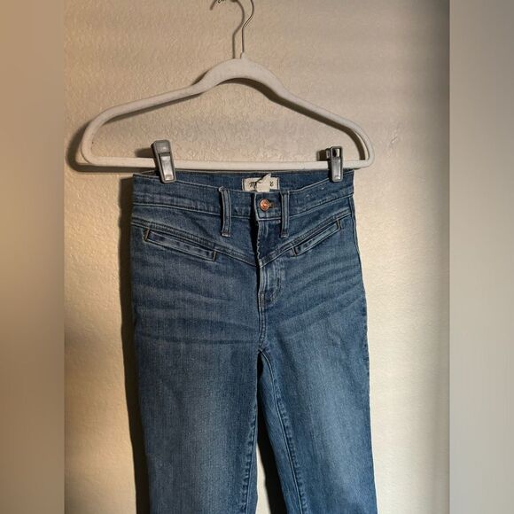 Madewell Kick Out Crop Jeans Size 24 in Saywell Wash Front Yoke - Picture 7 of 13
